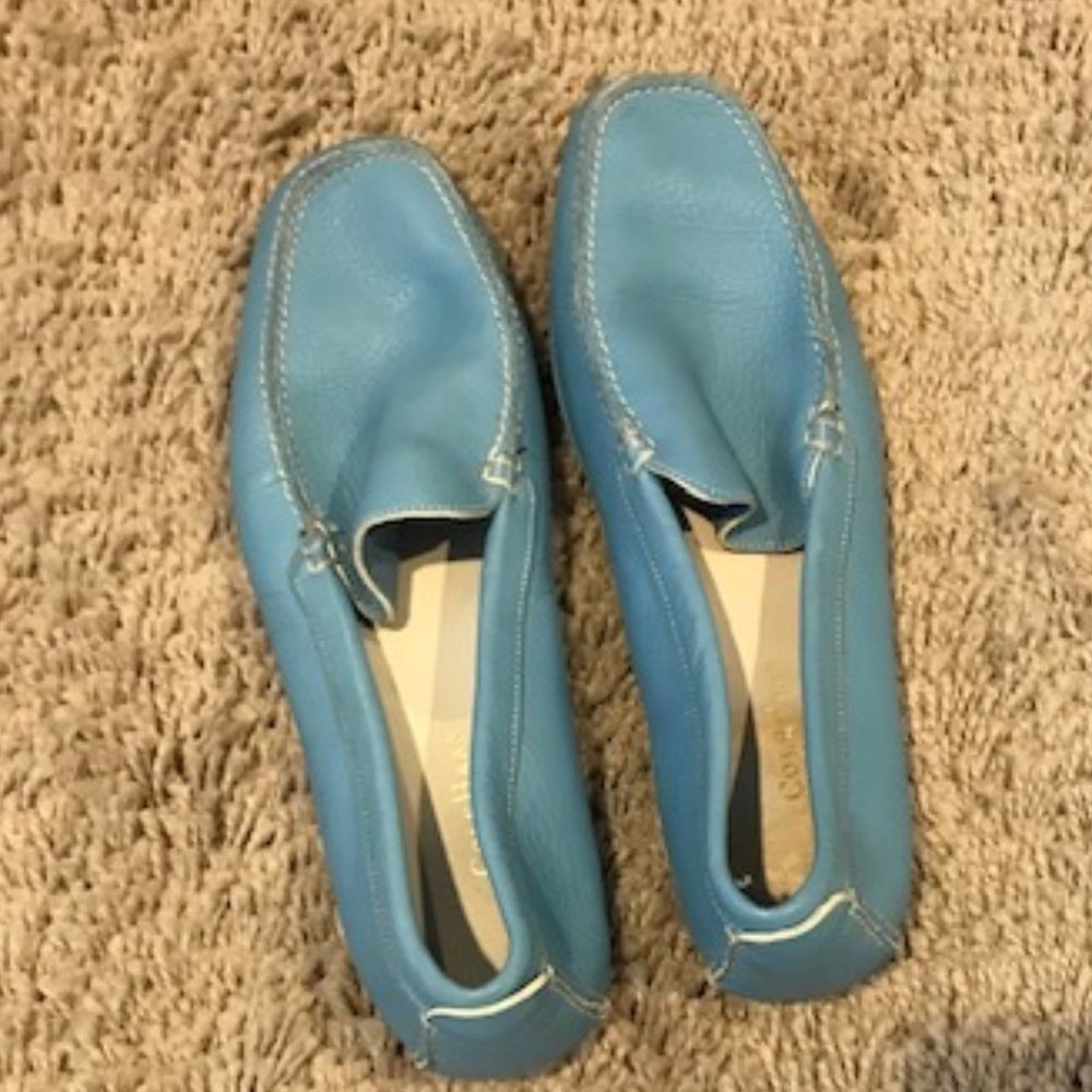Light blue leather Cole Haan loafers, 7 1/2 AA